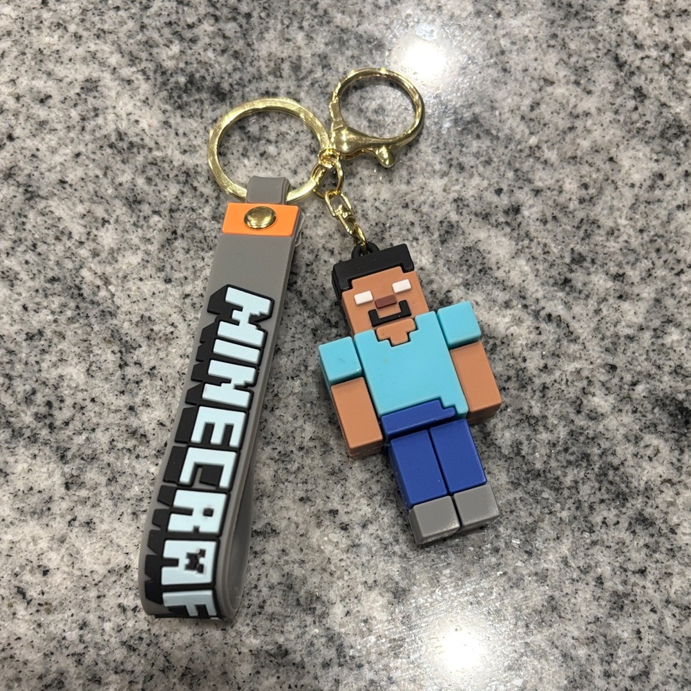 Minecraft Key chain with Steve Figure
